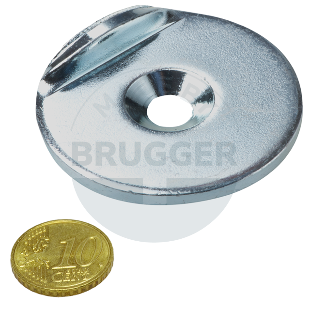 Metallscheibe mit Bohrung und Senkung, Anschlagkante 90° Metallscheibe mit Bohrung und Senkung, Anschlagkante 90°